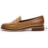 imageMona flying Womens Classy Leather Penny Loafer Dress Casual Slip on Flat Office Work Shoes for LadiesBrown