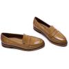 imageMona flying Womens Classy Leather Penny Loafer Dress Casual Slip on Flat Office Work Shoes for LadiesBrown