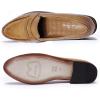 imageMona flying Womens Classy Leather Penny Loafer Dress Casual Slip on Flat Office Work Shoes for LadiesBrown