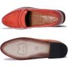 imageMona flying Womens Classy Leather Penny Loafer Dress Casual Slip on Flat Office Work Shoes for LadiesCherry Red