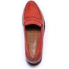 imageMona flying Womens Classy Leather Penny Loafer Dress Casual Slip on Flat Office Work Shoes for LadiesCherry Red