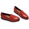 imageMona flying Womens Classy Leather Penny Loafer Dress Casual Slip on Flat Office Work Shoes for LadiesCherry Red