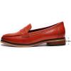 imageMona flying Womens Classy Leather Penny Loafer Dress Casual Slip on Flat Office Work Shoes for LadiesCherry Red