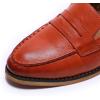 imageMona flying Womens Classy Leather Penny Loafer Dress Casual Slip on Flat Office Work Shoes for LadiesCherry Red
