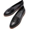 imageMona flying Womens Classy Leather Penny Loafer Dress Casual Slip on Flat Office Work Shoes for LadiesDark Black