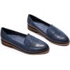 imageMona flying Womens Classy Leather Penny Loafer Dress Casual Slip on Flat Office Work Shoes for LadiesNavy Blue