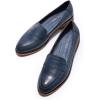 imageMona flying Womens Classy Leather Penny Loafer Dress Casual Slip on Flat Office Work Shoes for LadiesNavy Blue