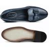 imageMona flying Womens Leather Bow Penny Loafer Business Casual Slip on Flat Office Work Shoes for LadiesBlue
