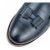 imageMona flying Womens Leather Bow Penny Loafer Business Casual Slip on Flat Office Work Shoes for LadiesBlue