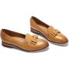 imageMona flying Womens Leather Bow Penny Loafer Business Casual Slip on Flat Office Work Shoes for LadiesBrown