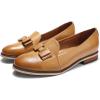 imageMona flying Womens Leather Bow Penny Loafer Business Casual Slip on Flat Office Work Shoes for LadiesBrown