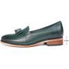 imageMona flying Womens Leather Bow Penny Loafer Business Casual Slip on Flat Office Work Shoes for LadiesDark Green