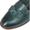 imageMona flying Womens Leather Bow Penny Loafer Business Casual Slip on Flat Office Work Shoes for LadiesDark Green