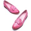 imageMona flying Womens Leather Bow Penny Loafer Business Casual Slip on Flat Office Work Shoes for LadiesPink