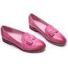 imageMona flying Womens Leather Bow Penny Loafer Business Casual Slip on Flat Office Work Shoes for LadiesPink