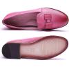 imageMona flying Womens Leather Bow Penny Loafer Business Casual Slip on Flat Office Work Shoes for LadiesPink
