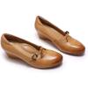 imageMona flying Womens Leather Closed Toe Mary Jane Wedge Pumps Round Toe Mid Heel Dress Shoes for Women LadiesBrown