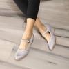 imageMona flying Womens Leather Closed Toe Mary Jane Wedge Pumps Round Toe Mid Heel Dress Shoes for Women LadiesLight Grey