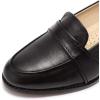 imageMona flying Womens Leather Dress Penny Loafers Slip On Flats Office Ladies Casual ShoesBlack