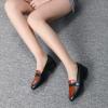 imageMona flying Womens Leather Dress Penny Loafers Slip On Flats Office Ladies Casual ShoesBlackred