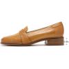 imageMona flying Womens Leather Dress Penny Loafers Slip On Flats Office Ladies Casual ShoesBrown