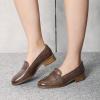 imageMona flying Womens Leather Dress Penny Loafers Slip On Flats Office Ladies Casual ShoesCoffee