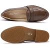 imageMona flying Womens Leather Dress Penny Loafers Slip On Flats Office Ladies Casual ShoesCoffee
