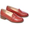 imageMona flying Womens Leather Dress Penny Loafers Slip On Flats Office Ladies Casual ShoesDark Red