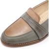 imageMona flying Womens Leather Dress Penny Loafers Slip On Flats Office Ladies Casual ShoesGreycoffee