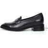 imageMona flying Womens Leather Square Toe Penny Loafer Dress Casual Slip on Flat Office Work Shoes for LadiesBlack