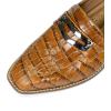imageMona flying Womens Leather Square Toe Penny Loafer Dress Casual Slip on Flat Office Work Shoes for LadiesNut Brown