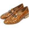 imageMona flying Womens Leather Square Toe Penny Loafer Dress Casual Slip on Flat Office Work Shoes for LadiesNut Brown