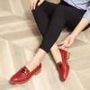 imageMona flying Womens Leather Square Toe Penny Loafer Dress Casual Slip on Flat Office Work Shoes for LadiesRed