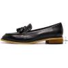 imageMona flying Womens Leather Tassel Loafer Dress Casual Slip on Flat Work Shoes for LadiesBlack