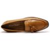 imageMona flying Womens Leather Tassel Loafer Dress Casual Slip on Flat Work Shoes for LadiesBrown