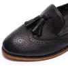 imageMona flying Womens Leather Tassel Loafer Slip on Wingtip Brogue Dress Casual Flat Office Work Shoes for LadiesBlack