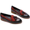 imageMona flying Womens Leather Tassel Loafer Slip on Wingtip Brogue Dress Casual Flat Office Work Shoes for LadiesBlackred
