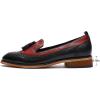 imageMona flying Womens Leather Tassel Loafer Slip on Wingtip Brogue Dress Casual Flat Office Work Shoes for LadiesBlackred