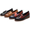 imageMona flying Womens Leather Tassel Loafer Slip on Wingtip Brogue Dress Casual Flat Office Work Shoes for LadiesBlackred
