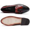 imageMona flying Womens Leather Tassel Loafer Slip on Wingtip Brogue Dress Casual Flat Office Work Shoes for LadiesBlackred