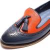 imageMona flying Womens Leather Tassel Loafer Slip on Wingtip Brogue Dress Casual Flat Office Work Shoes for LadiesBluepumpkin Red