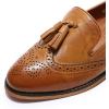 imageMona flying Womens Leather Tassel Loafer Slip on Wingtip Brogue Dress Casual Flat Office Work Shoes for LadiesBrown