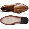 imageMona flying Womens Leather Tassel Loafer Slip on Wingtip Brogue Dress Casual Flat Office Work Shoes for LadiesBrown