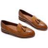 imageMona flying Womens Leather Tassel Loafer Slip on Wingtip Brogue Dress Casual Flat Office Work Shoes for LadiesBrown