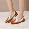imageMona flying Womens Leather Tassel Loafer Slip on Wingtip Brogue Dress Casual Flat Office Work Shoes for LadiesBrownoffwhite