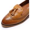 imageMona flying Womens Leather Tassel Loafer Slip on Wingtip Brogue Dress Casual Flat Office Work Shoes for LadiesTan