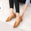 imageMona flying Womens Leather Tassel Loafer Slip on Wingtip Brogue Dress Casual Flat Office Work Shoes for LadiesTan