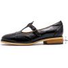 imageMona flying Womens Leather Wingtip Oxford Mary Jane Loafer Casual Flat T Strap Shoes for LadiesBlack