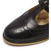 imageMona flying Womens Leather Wingtip Oxford Mary Jane Loafer Casual Flat T Strap Shoes for LadiesBlack