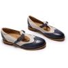 imageMona flying Womens Leather Wingtip Oxford Mary Jane Loafer Casual Flat T Strap Shoes for LadiesBlueoff White